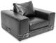 Michael Amini® Mia Bella Black/Stainless Steel Leather Chair-0