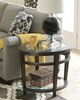 Hammary® Urbana Glass Top Oval End Table with Dark Oak Base-1