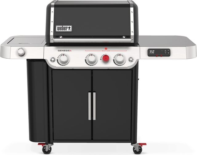 Weber® Genesis 62" Black LP Smart Freestanding Grill with Side Burner and Nightvision-0