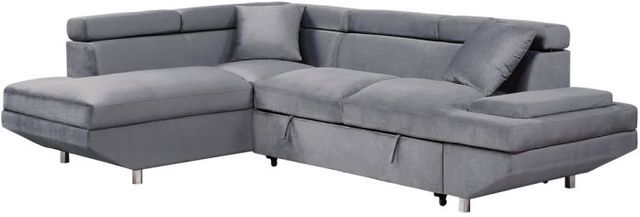 Mazin Furniture Cruz 2-Piece Gray Left-Arm Facing Pullout Sleeper Sectional and Chaise-2