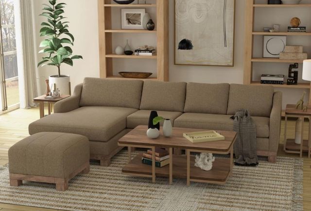 International Furniture Direct Samba Brown/Sand Drift Square Ottoman-1