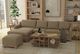 International Furniture Direct Samba Brown/Sand Drift Square Ottoman-1