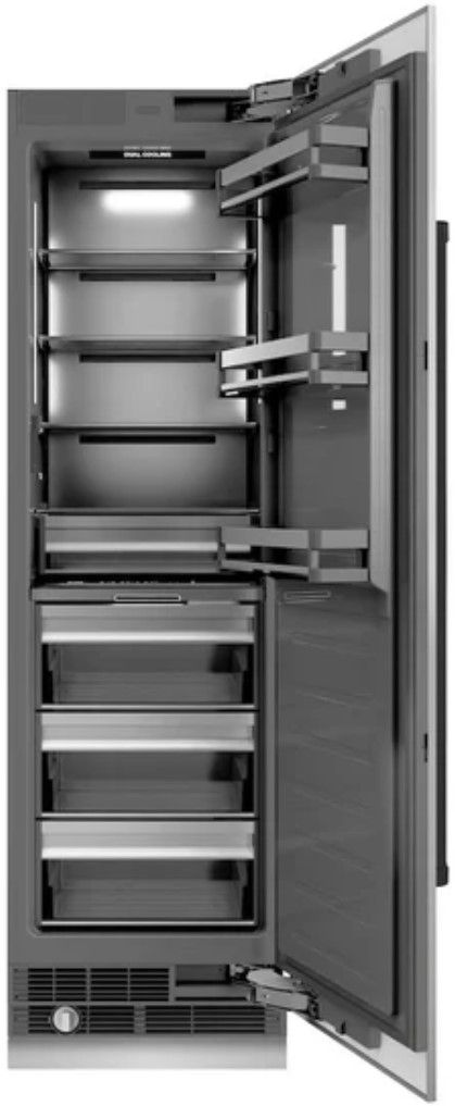 ZLINE Autograph Edition 24" 12.5 Cu. Ft. Stainless Steel Column Refrigerator with Graphite Gray Interior and Matte Black Accents-1