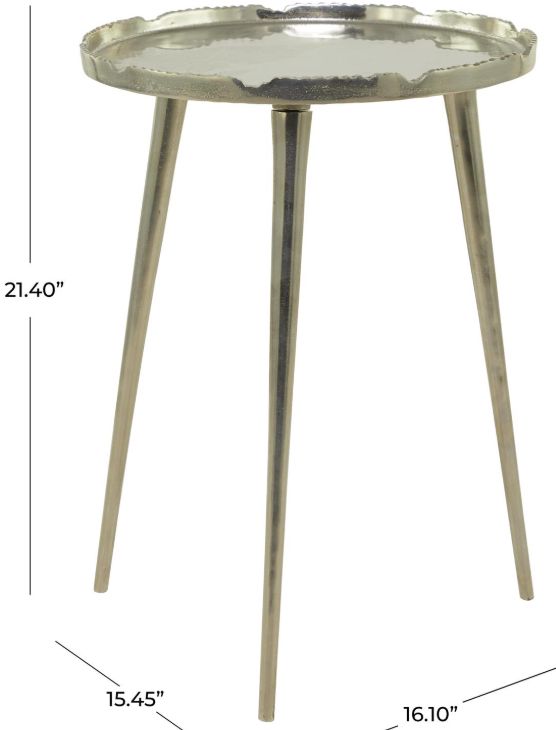 Deco Marche U Select Silver Accent Table with Tray Top-2