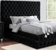 Furniture of America® Stefania Black Queen Upholstered Panel Bed-0