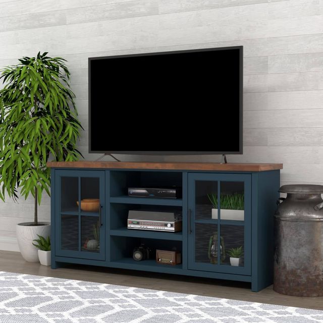 Legends Home Nantucket Blue Denim/Whiskey TV Console-2
