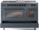 Ilve® Nostalgie II Series 48" Blue Grey Pro Style Dual Fuel Range-4