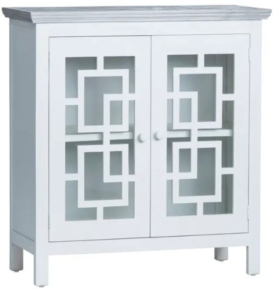 Crestview Collection Trestle White Cabinet-0