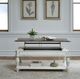 Liberty Furniture Magnolia Manor Weathered Bark Lift Top Cocktail Table with Antique White Base-2