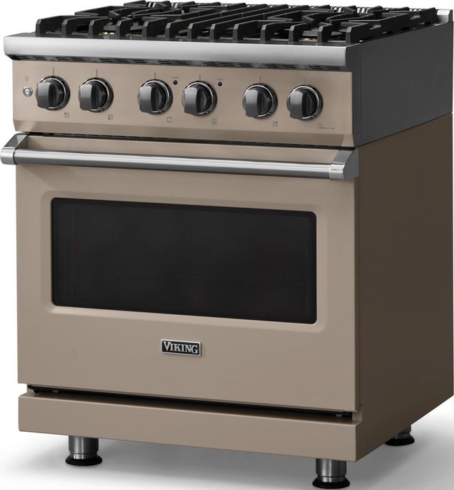 Viking® 5 Series 30" Nantucket Pro Style Dual Fuel (NG) Range with Polished Chrome Trim-3