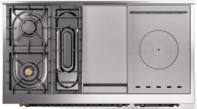 Ilve® Nostalgie II Series 48" Antique White Pro Style Dual Fuel Range-2