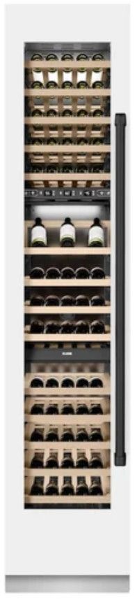 ZLINE Autograph Edition 18" 9.0 Cu. Ft. Triple Zone 68 Bottle Left Hinge Column Wine Cooler in White Matte with Matte Black Accents-3