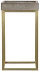 Century® Grand Tour Furniture Falsom Gray Drinks Table with Satin Brass Base-1