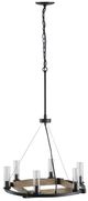 A & B Home Black/Gold Square Ring Lorance 6-Light Chandelier-0