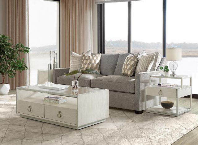 Riverside Furniture Maisie Glass Top Coffee Table with Champagne Base-1