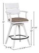 ECI Furniture La Sierra Distressed White/Grayish-Brown Panel Back Arm Stool-0