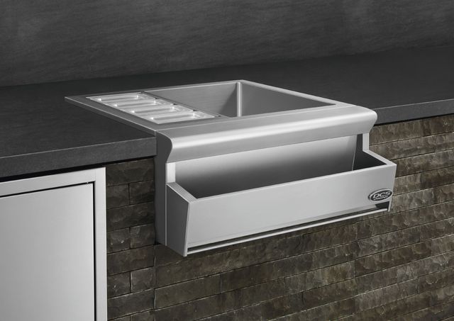 DCS 26.38" Brushed Stainless Steel Outdoor Beverage Chiller And Sink-2