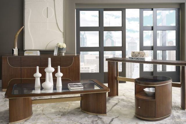Hooker® Furniture Melange Contours Dark Walnut Side Table-1