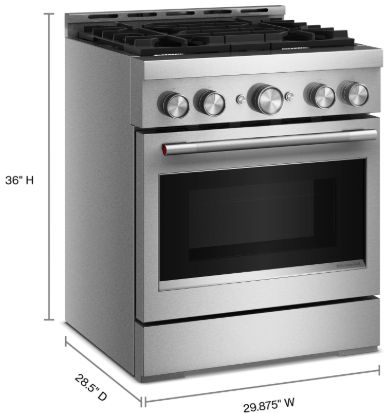 KitchenAid® 30" Stainless Steel Pro Style Gas Range with No Preheat Air Fry Mode-2