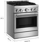 KitchenAid® 30" Stainless Steel Pro Style Gas Range with No Preheat Air Fry Mode-2