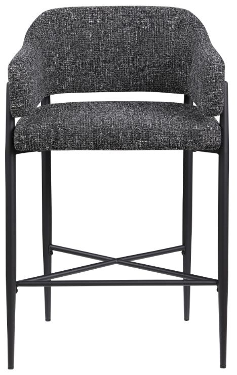 Meridian Furniture Dame Black Upholstered Counter Stool-1