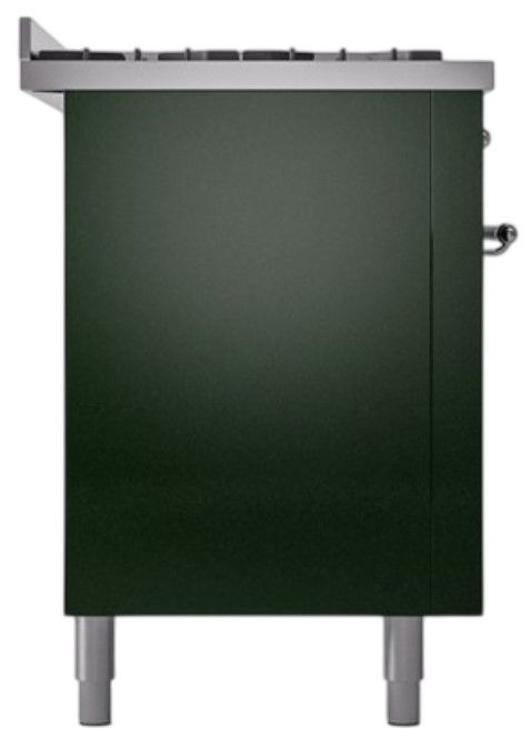 Ilve® Nostalgie II Noblesse 60'' Emerald Green Pro Style Dual Fuel Range with Chrome Trim-2
