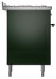 Ilve® Nostalgie II Noblesse 60'' Emerald Green Pro Style Dual Fuel Range with Chrome Trim-2