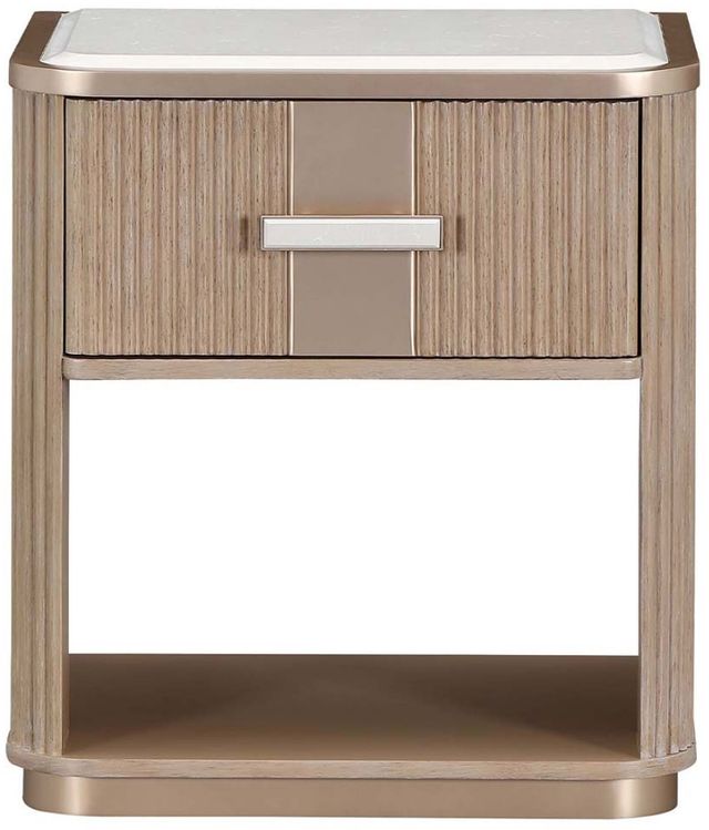 Michael Amini® West Kensington Sea Salt Caramel Nightstand-1