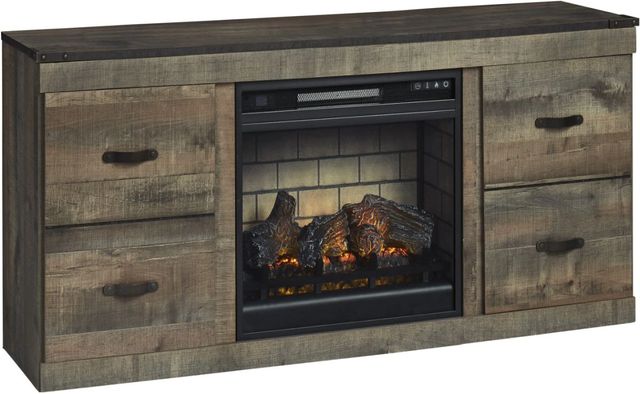 Signature Design by Ashley® Trinell 4-Piece Brown 94" Entertainment Center with Electric Fireplace-3