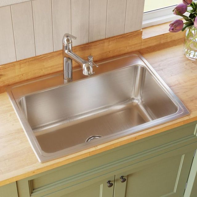 Elkay Lustertone® Classic Lustrous Satin 31" x 22" x 11-5/8" 1-Hole Single Bowl Drop-In Sink-2