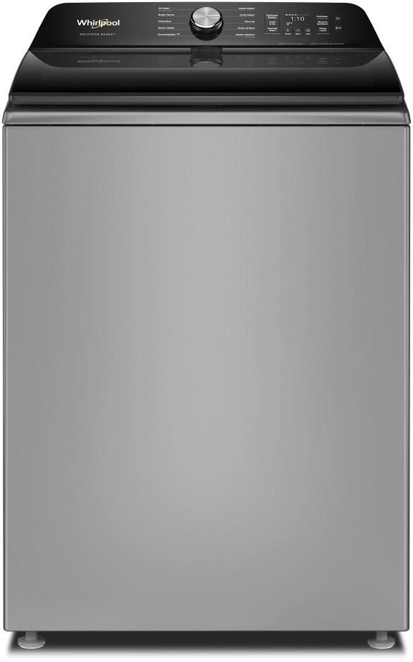 Whirlpool® 6.0 - 6.1 Cu. Ft. Radiant Silver Smart Top Load Washer with The Removable Delicates Basket-0