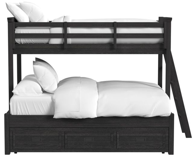 Elements International Hampton Kids Charcoal Youth Twin/Full Bunk Bed with Ladder and Trundle-2