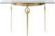 A & B Home Glass Top Retangular  Corner Table with Golden Legs-1