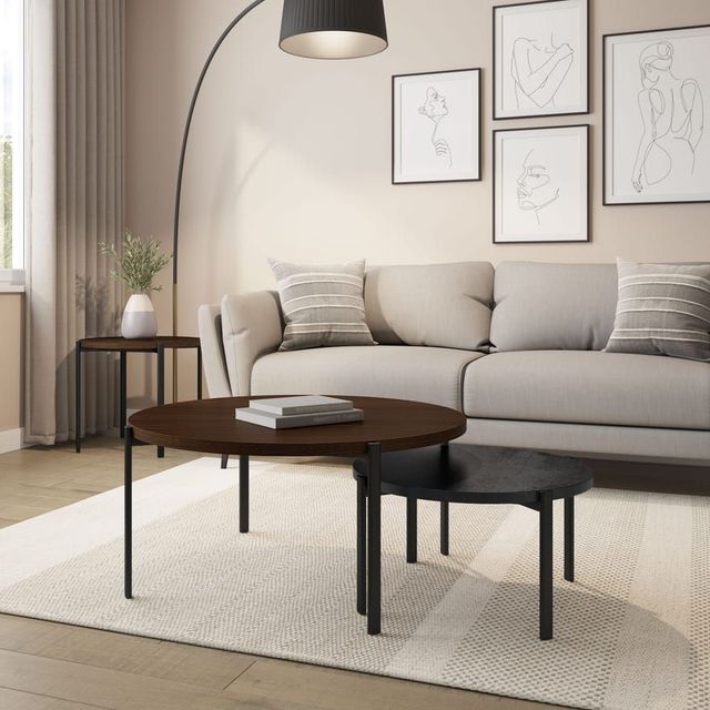 Amisco Customizable Maya Coffee Table with Metal Table Base-1