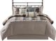 Olliix by Madison Park Ridge 7 Piece Neutral Queen Herringbone Comforter Set-0