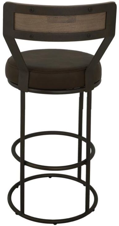 International Furniture Direct Xel-Ha Dark Hay Brown/Blacksmithing Black/Brown 30" Barstool-4