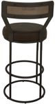International Furniture Direct Xel-Ha Dark Hay Brown/Blacksmithing Black/Brown 30" Barstool-4