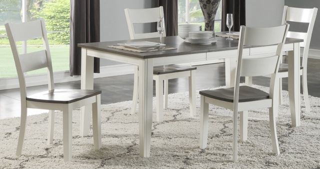 American Wholesale Furniture Gray Dining Table with White Base-2