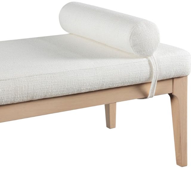 Meridian Furniture Priscilla Cream/Natural Upholstered Bench-4