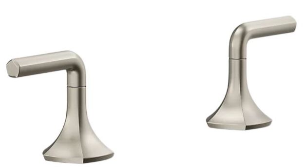 KOHLER® Occasion® Vibrant Brushed Nickel Lever Bathroom Sink Faucet Handles-0