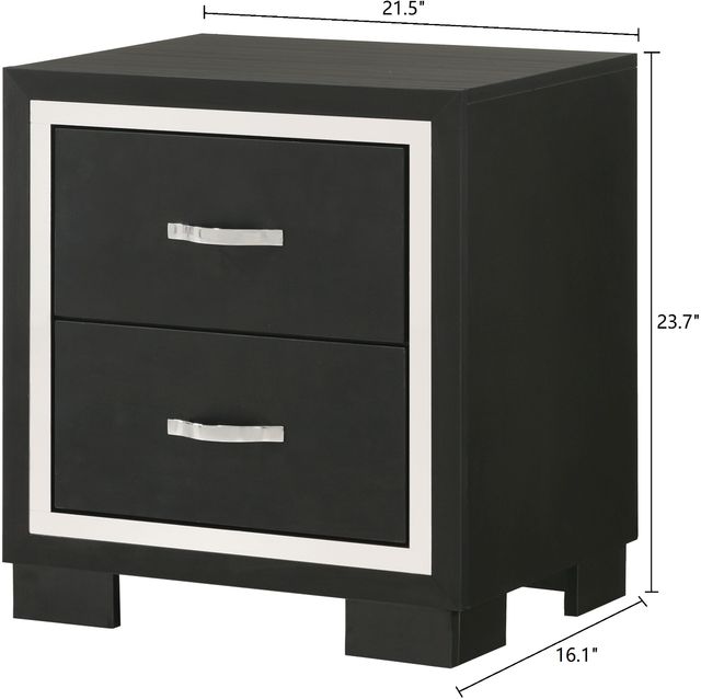 Crown Mark Gennro Black Nightstand-2