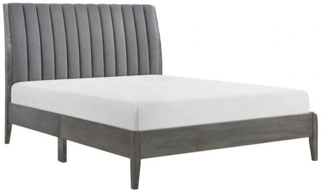 Homelegance® Dade Gray Eastern King Upholstered Panel Bed-0