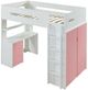 ACME Furniture Nerice Pink/White Youth Twin Loft Bed with Desk and Wardrobe-2