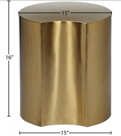 Meridian Furniture Dimple Brushed Gold 16" End Table-3
