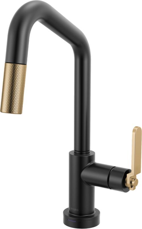 Brizo Litze® Matte Black Brilliance® Luxe Gold® Smarttouch Prep Faucet with Angle Spout-0