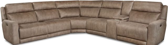 Southern Motion™ Social Club 6-Piece Power Headrest Reclining Sectional with Console-1