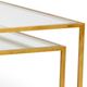 Chelsea House Pam Cain 2-Piece Glass Top Nested Cocktail Tables with Gold Leaf Frame-1