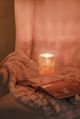 A & B Home Hobnail 2-Piece Clear/Gold Glass Hurricane Candle Holder Set-4