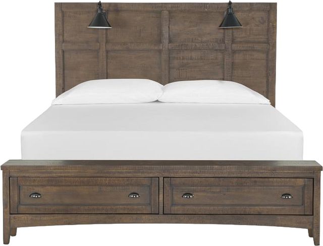 Magnussen Home® Bay Creek Toasted Nutmeg Complete King Lamp Panel Storage Bed-2