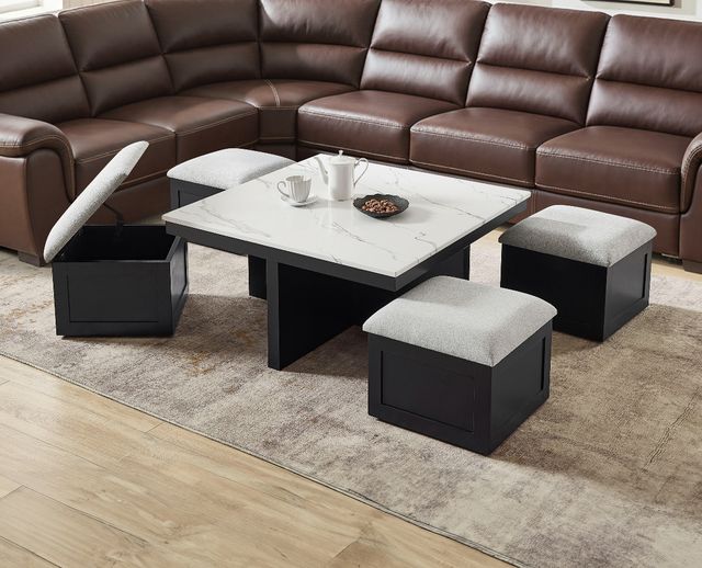 Crown Mark Marta 5-Piece Black/Gray/White Coffee Table Set-1